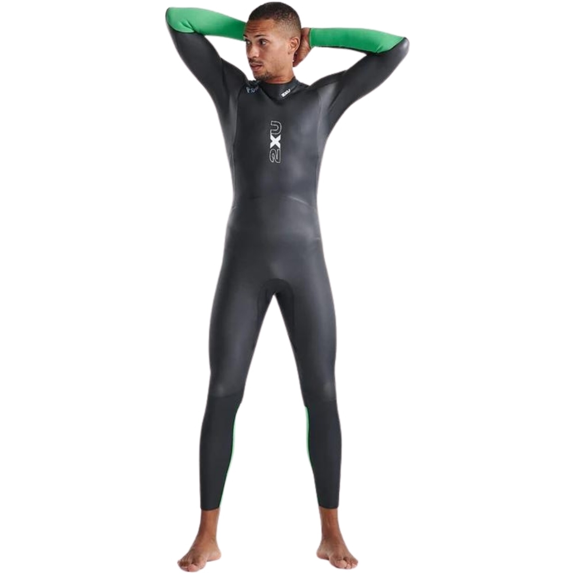 2024 2xu Mens Propel Open Water Swim Wetsuit Mw7144c Black Bright Green Wetsuit Outlet 8138